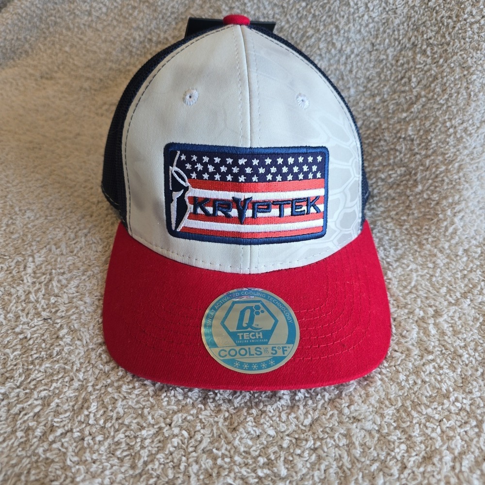 KRYPTEK Wraith American Flag USA Mesh‎ Ball Cap Adjustable Cooling Hat NEW NWT